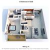 1 Bedroom 1 Bath C